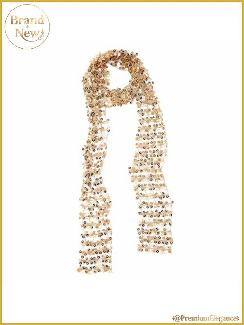 Fashion Sparkly Sequin Long Scarf Lace Lightweight Neckerchief